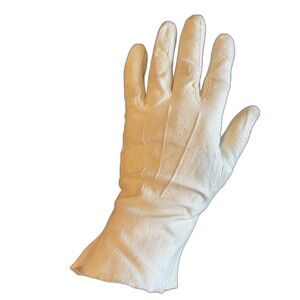 Vintage Suede Leather Gloves Ivory Cream Made in England Size Small Estate Find